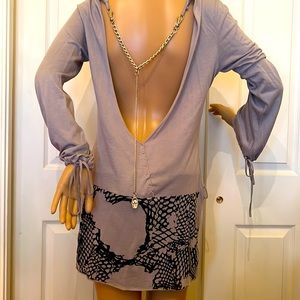 Tunic HALLOWEEN costume/goth/biker vibe. Lightning spider web chain detail